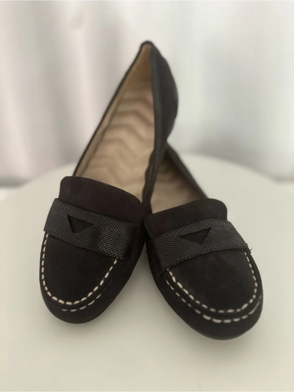 Unbranded Women’s Size 9W Black Faux-Suede Loafer Flats (SH109)